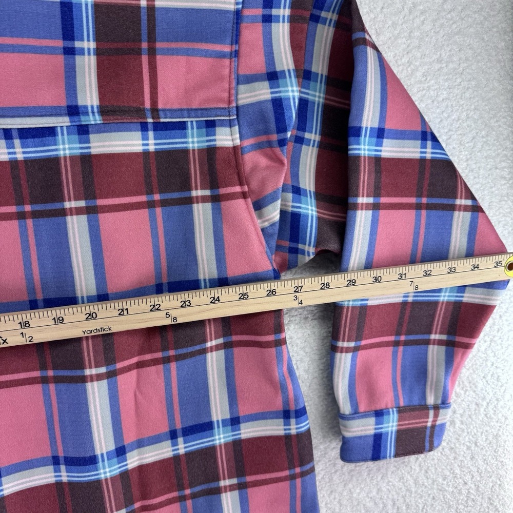 Candace Cameron Bure Ruffle Sleeve Shirt Jacket Shacket 2X Blossom Plaid - Picture 9 of 11